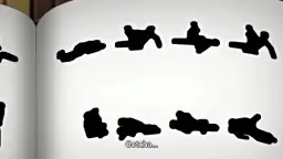 Drei süße Anime-Girls sitzen an einem runden Holztisch in steinernem Gewölbe, eine hält ein Buch, eine Torte steht in der Mitte.