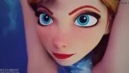 Elsa mit großen blauen Augen wird von einem Mann gegen die Wand gedrückt und leidenschaftlich geküsst