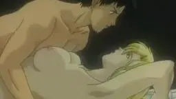 Nackter Mann drückt blonde Hentai-Girl mit weit gespreizten Beinen auf den Boden